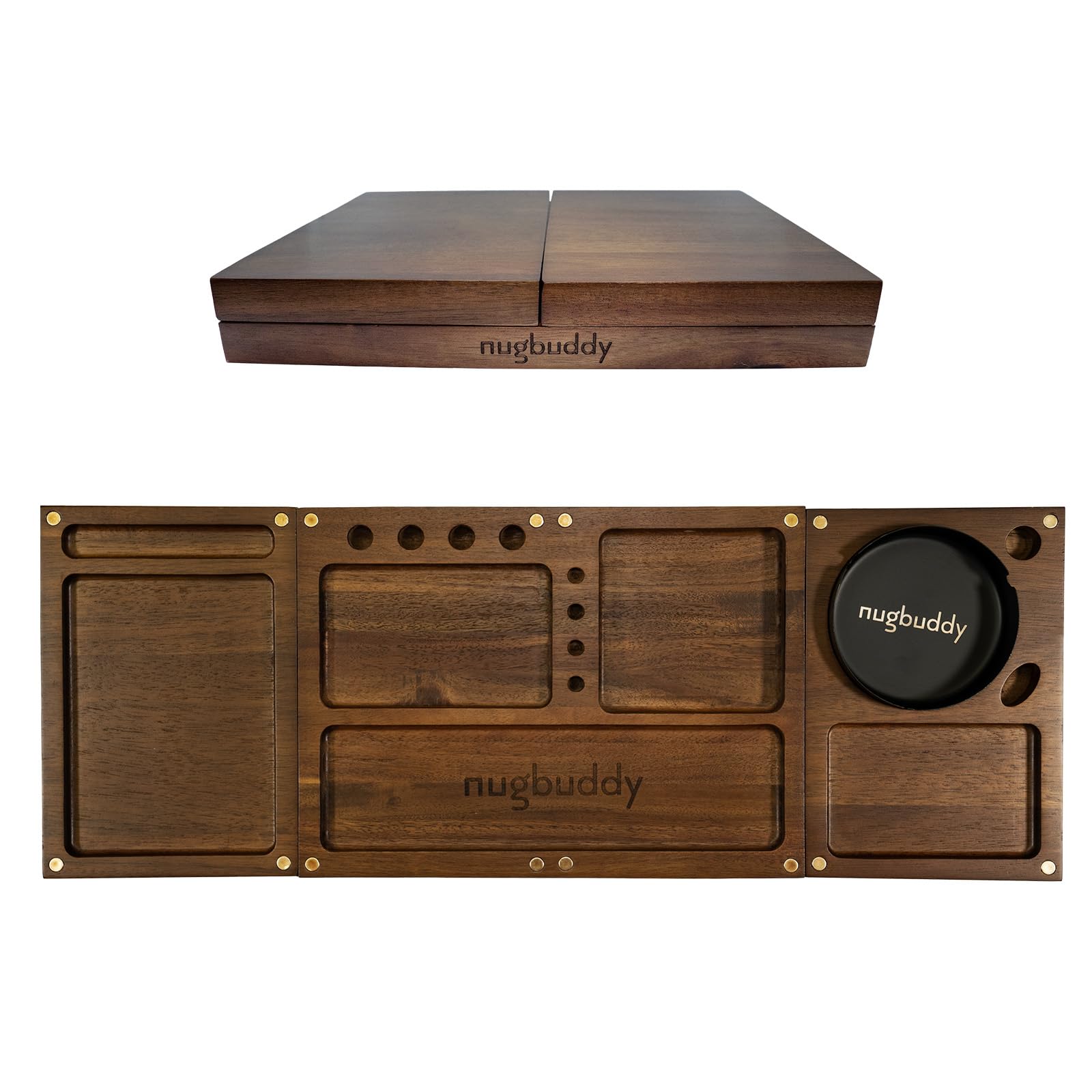Amazon.com: Nugbuddy Wooden Rolling Tray | 3 in 1 Folding Design